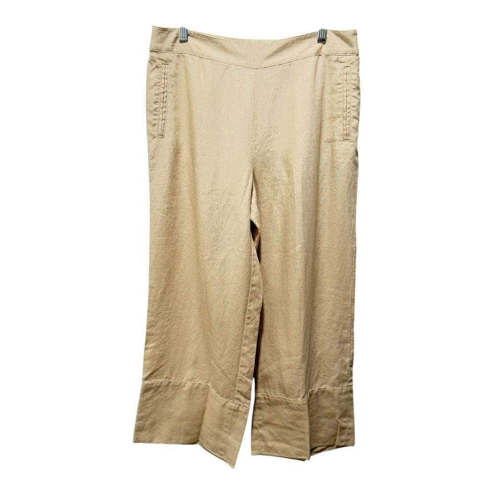 COTY DKNY 100% linen woman’s khaki wide leg tide
Zipper like new size 10